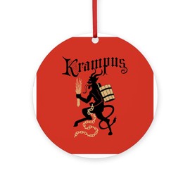 CafePress Krampus Round 4" MDF Holiday Ornament