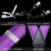 Barry.Wang Suspenders and Bow Tie Set for Men Solid Paisley