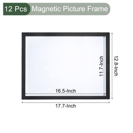 YOKIVE 12 pcs Magnetic Picture Frame, Magnetic Sign Holder Photo Frame Self-Adhesive Display Great for Fridge Window Wall, 11 x 17, Black