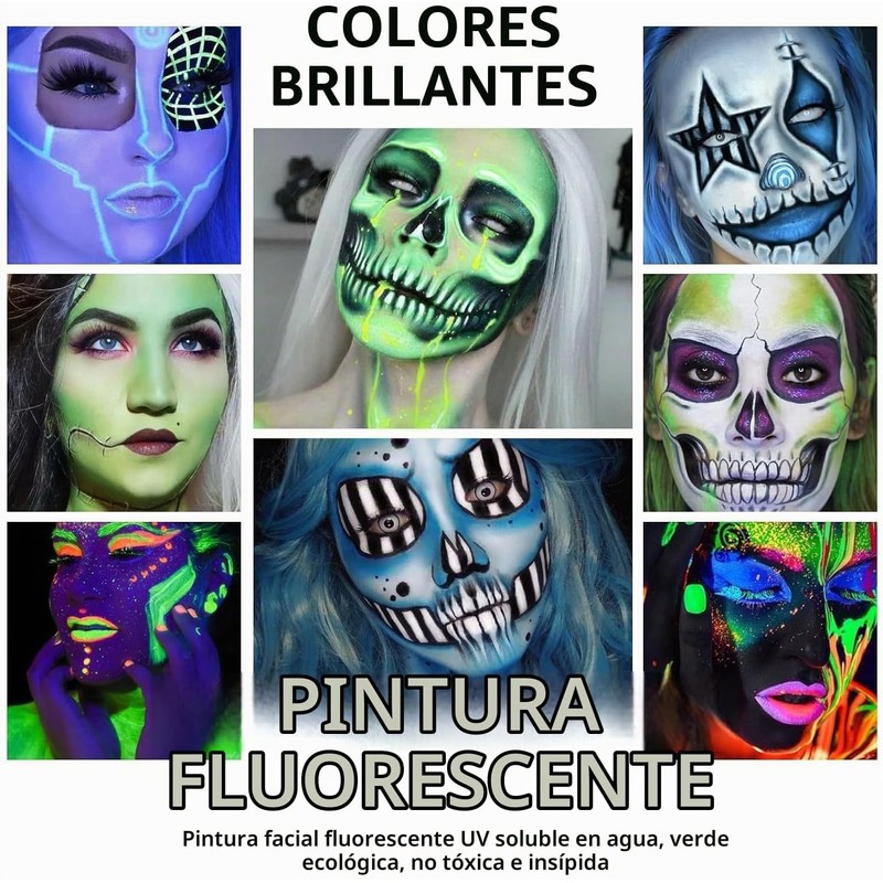 Pintura para Cara Halloween, Pintura Corporal Maquillaje de Halloween