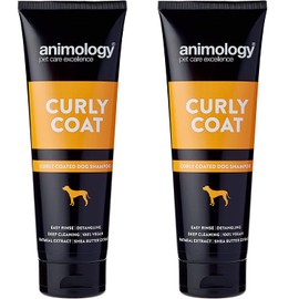 Animology Curly Coat Dog Shampoo | Easy Rinse Formula | For Deep Cleaning and Detangling | Oatmeal Extract and Shea Butter Extract | Vegan Shampoo | Suitable For All Coat Types | 250 ml Pack of 2