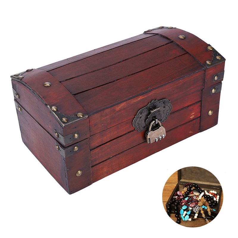 Vintage Wooden Storage Box Retro Hand Made Exquisite Jewelry Craft