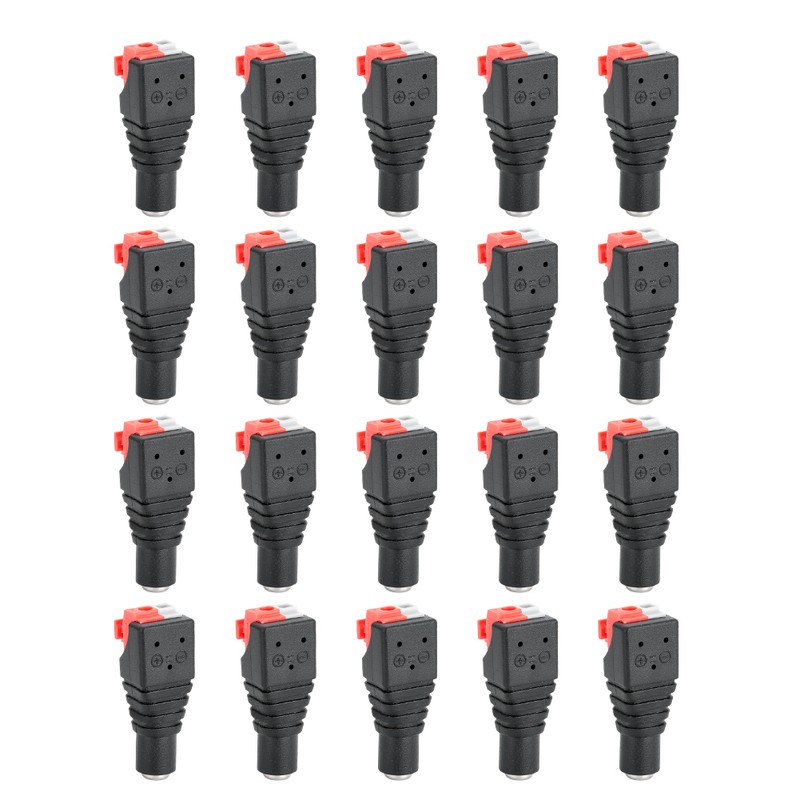 20Pcs Gold Plated Needle DC Power Connector Female Plug Pressure
