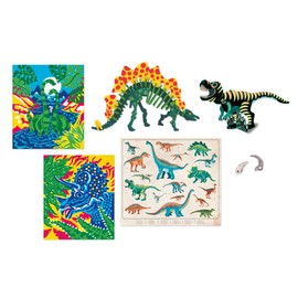 Janod - Jurassic Explorer - Explorer Briefcase - Arts & Crafts Kit - 6 Different Activities - Children’s Craft Activity Toy for Ages 6 +, J09112