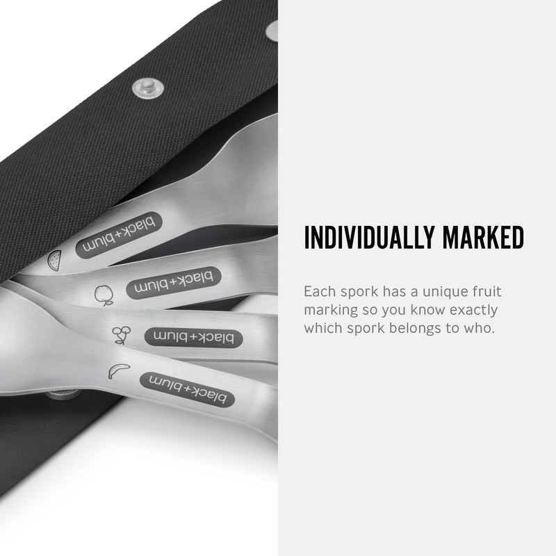 Black+Blum Spork Set of 4 Stainless Steel Sporks Set with