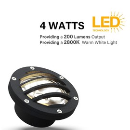 VenusManufacturing Well Light Low Voltage Landscape Lights LED Outdoor 4 watt In-ground Lighting Deck Light Yard Garden 8401-3500-01