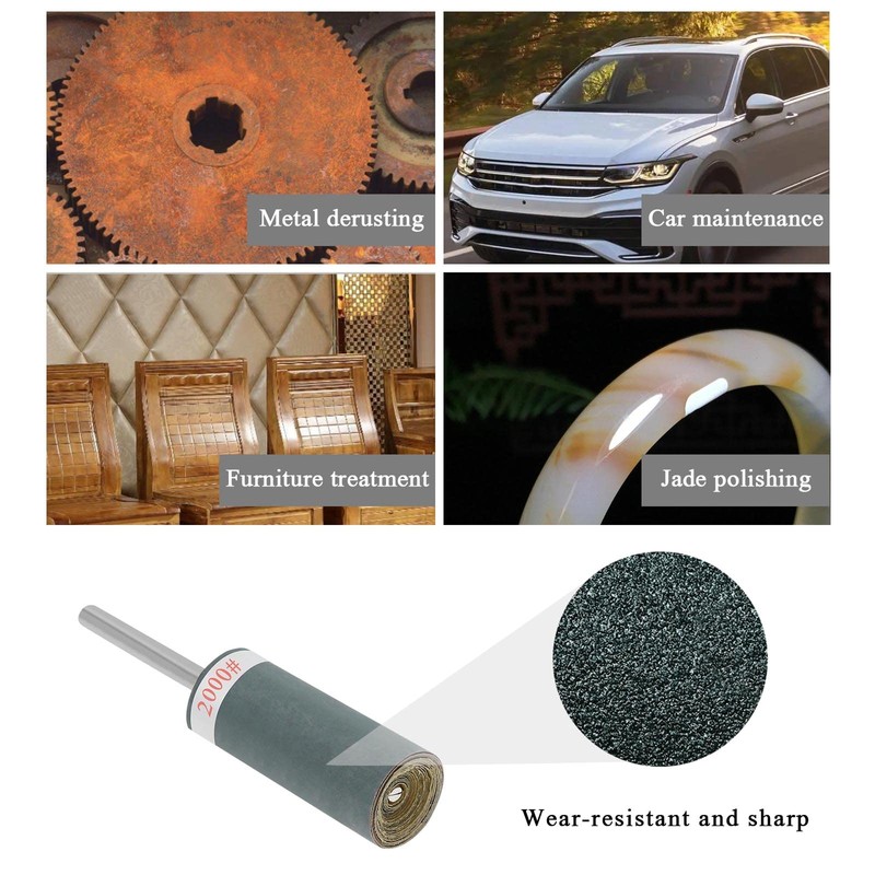 eMagTech 10PCS Grinding Head Sandpaper Stick Sanding Drums Sleeves Abrasive