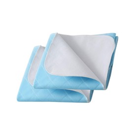 Beedsooth Set of 2 Waterproof Washable Incontinence Pads 70 x 90 cm, Breathable Absorbent Fleece Soft Incontinence Pad for Children or Adults, Blue