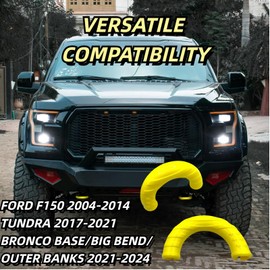 Tow Hooks Covers Fit for Ford F150 Accessories 2004-2024 Toyota Tundra Accessories 2017-2021(Yellow)