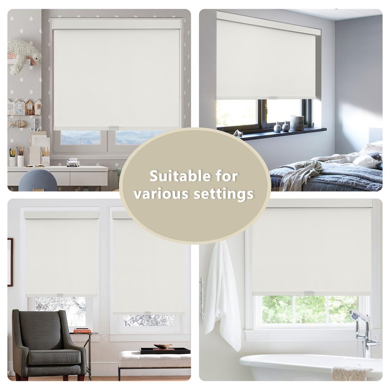 SUNOFF Cordless Blackout Roller Shades Blinds for Windows Free-Stop,Pull Down