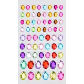 HAIIDOAK Gem Stickers for Crafts, 6 Sheets Self Adhesive Rhinestone Jewel Stickers, Various Shapes and Sizes for Kids' Crafts and scrapbooks