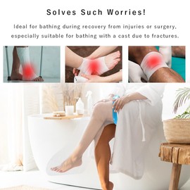【Fully Waterproof Bathing Guards】 Cast Cover for Shower Bath Reusable Protector Keep Wounds Dry Bath Bandage Broken Surgery,Burns (Adult Full Leg)