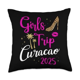 Girls trip curacao 2025 for matching girls vacation trip Throw Pillow