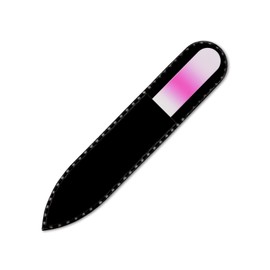 Mont Bleu Coloured Glass Nail File, in Black Velvet Case, Small and Handy Genuine, Tempered Glass, from the Czech Republic
