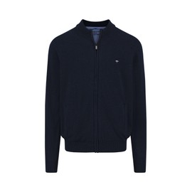 FYNCH-HATTON Cotton Cardigan with Stand-Up Collar, navy, XXL