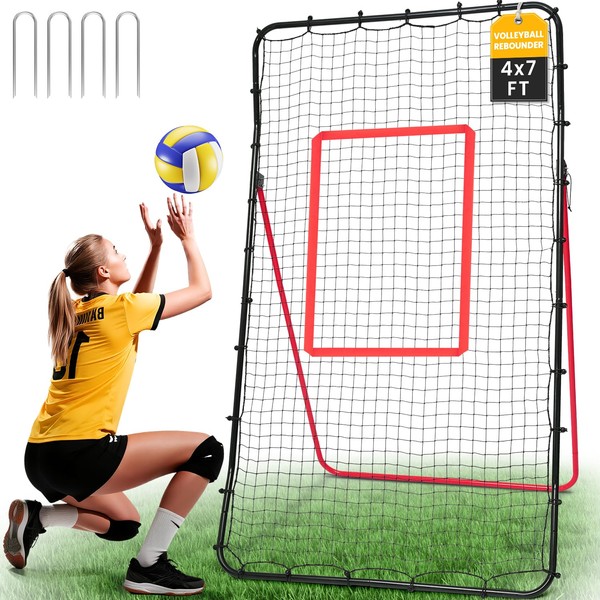 BAGAIL Volleyball Rebounder Net 7x4 Ft, Bounce Back Volley Ball