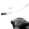 PBYMT Polished Stainless Slotted Batwing Windshield Trim Chrome Compatible for