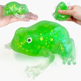 ZTATU 1PCS Glitter Frog Squishy Toys for Kids Stress Balls for Adults, Sensory Fidget Toys Squeeze Sugar Ball, Animal Party Favors Stress Relief Toy for Office, School, Travel, Easter Basket Stuffers