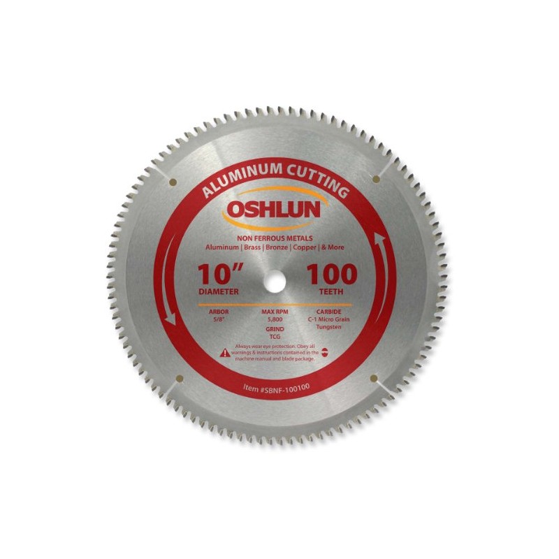 Oshlun SBNF-100100 10-Inch 100 Tooth TCG Saw Blade with 5/8-Inch