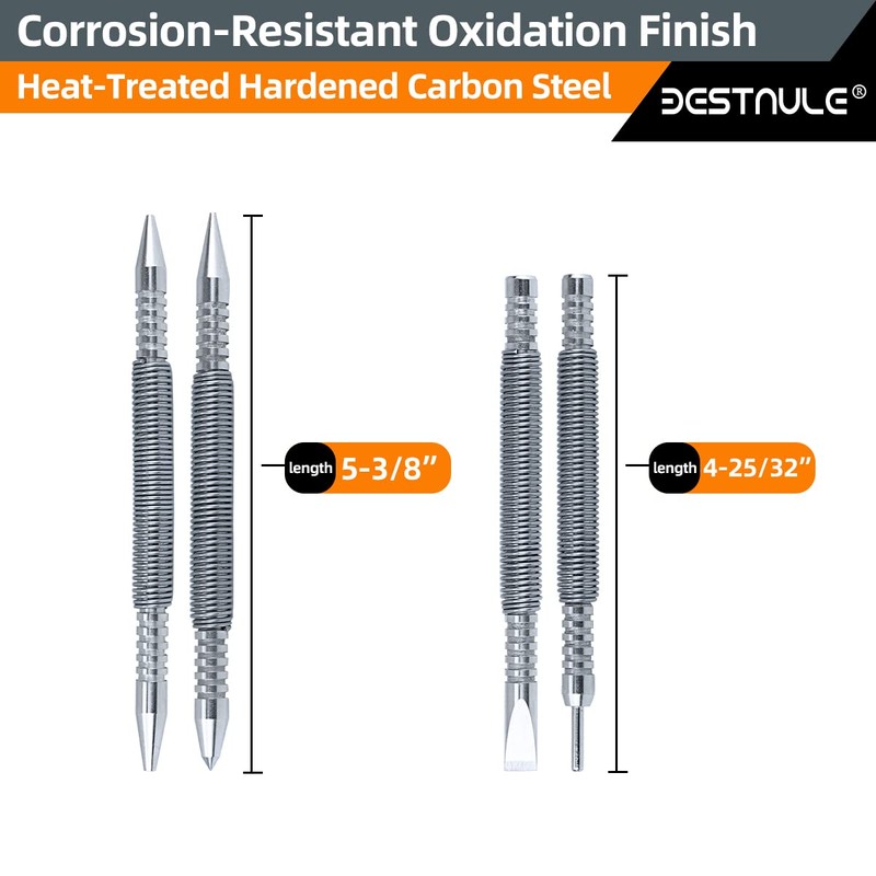 BESTNULE 4-Piece Nail Setter Dual Head Nail Set & Dual
