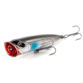 Dr.Fish Topwater Popper Señuelos de pesca de agua salada, 5-1/2 pulgadas, GT Popper VMC, anzuelos de pesca de surf, señuelos de pesca para Stripr Pike Salmón, señuelos de bajo, tapones de pesca en