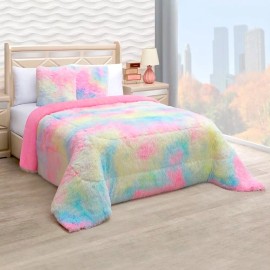 Elefantito Cobertor Individual Invernal Grizzly Borrega Tie Dye 2 Vista