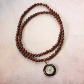 ORIGINAL OSHO Rajneesh Rajneeshpuram Wild Country Extra Fine Rose Wood Mala #2