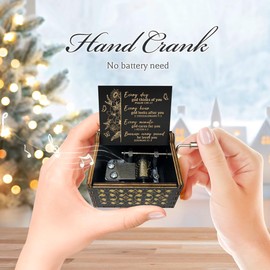 Zpvuklkl Christian Gifts for Women Men, Antique Engraved Scripture Music Boxes, Spiritual Gifts for Women, Prayer Music Box, Bible Gifts for Women, Baptism Gifts, Catholic Gifts on Birthday Christmas