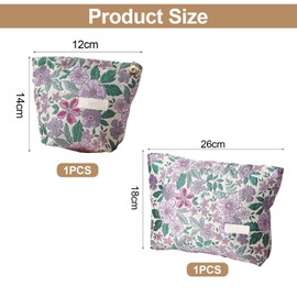 2 Pieces Floral Print Storage Bag, Retro Cosmetic Bag, Ele Cosmetic Bag, Travel Cosmetic Bag, Women's Storage Bag