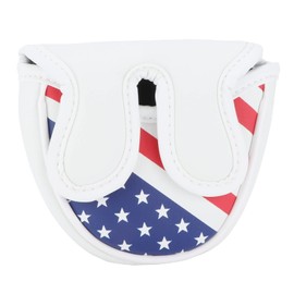 Golf Putter Cover, PU Waterproof Portable Magnetic Seal Design Stylish Golf Malleet Putter Head Covers to Protect Club from Damage (Large Semicircle Ears)