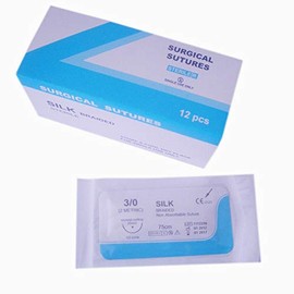 Silk Suture Thread (Pack of 12) for Medical Students, Doctors, Dentists, Nurses and Veterinarians (2/0 USP)