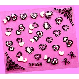 Heart Rose Love Stars Valentine's Day Rhinestone 3D Art Nail Sticker 594 for Nails Design Nail Art Stickers Decals Supplies Manicure Tips Sticker Colorful for Nail Decorations