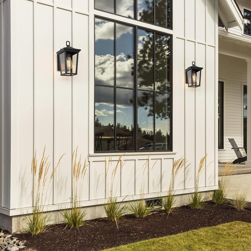 LNC Black Outdoor Wall Lantern, Farmhouse Waterproof Exterior Light Fixtures