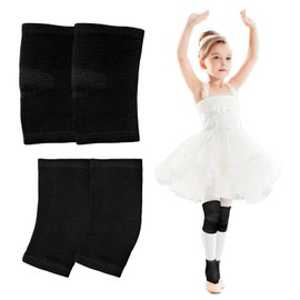 Domaste 2 Pairs Kids Compression Knee Braces and Ankle Supports, Children Non Slip Brace for Boys, Girls, Dance, Pickleball(Black, M)