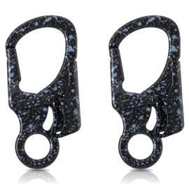 Ahiller Carabiner Key Ring Clip, 3 Inch Zinc Alloy Double Locking Keychain for Outdoor, Key Chain Style Carabiner Hook [Black Blue-2P]