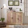 Irontar Kitchen Storage Cabinet, Sideboard Buffet Cabinet with Rattan Decorated