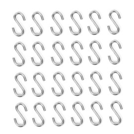 UPUPMOON 24 pcs. 304 Stainless Steel 1.5 in. S Hooks Chain Hardware for Hanging Products or Items, 88 lb. Capacity