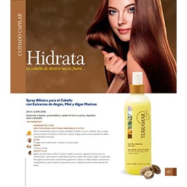 Terramar | SET DE CUIDADO CAPILAR | SET con 1.- MASCARILLA INTENSIVA PARA EL CABELLO 200 g. + 1.- SPRAY BIFÁSICO reparador hidratante 250 ml.