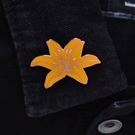 Clayton Jewelry Labs Tiger Lily Flower Hard Enamel Lapel Pin (Yellow)