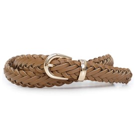 BEEL Women's Veil Belt, Mesh Belt, Braided, One Size Fits Most, Thin Belt, Stylish, Braun