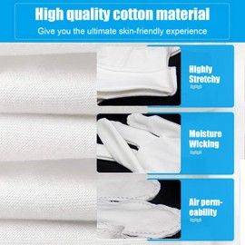 Yeomju 8 Pairs White Cotton Gloves for Inspection, Costume, and Dry Hands Eczema Moisturising SPA, White