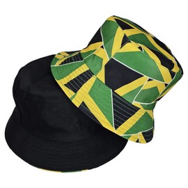 100% Cotton Unisex Bucket Hat Reversible, Foldable, and Perfect for Sun Protection during Summer Travel, Beach Trips, Fisherman Hat, Union Jack Hats, Ireland Hats, Jamaican Flag Bucket Hat (Style 8)