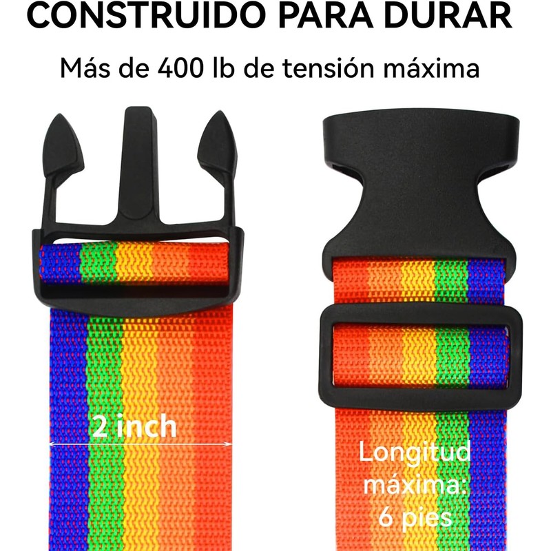Cuatro Correas para Equipaje (Azul + Naranja + Verde +