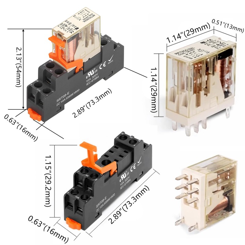 Weasch Power Relay RFT2CO524L, AC 24V Coil, 8 Pin 8A,