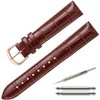 Calme Watch Strap, Genuine, Crocodile-Embossed, Leather Band, Replacement Strap, 0.5–0.9”