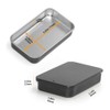 Gere 6 Pack Metal Rectangular Sliding Lid Tin Boxes Black,