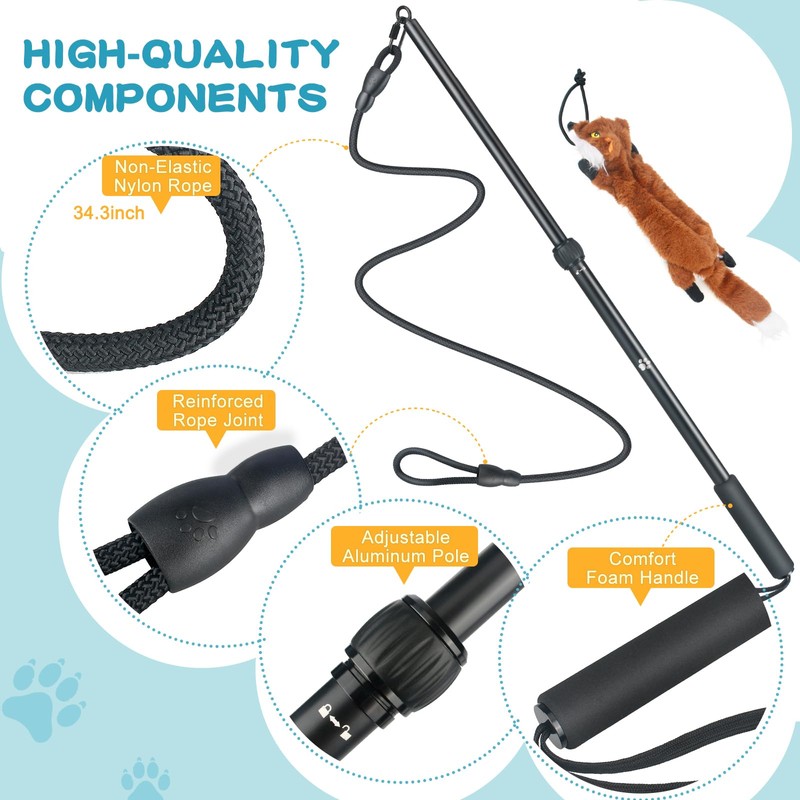 YILAKO Flirt Pole for Dogs - Heavy Duty Interactive Dog