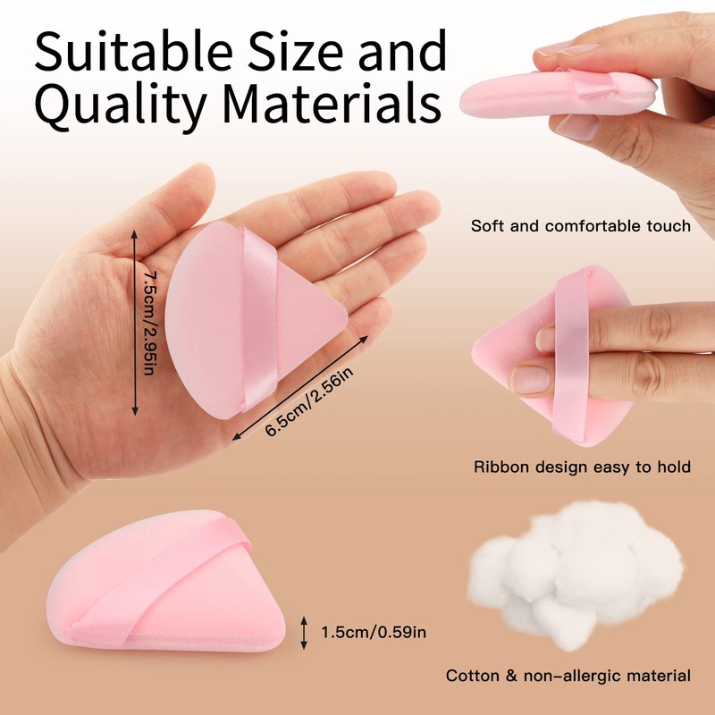 2 Pcs EVAOUXIU Triangle Powder Puff for Face Powder, Soft