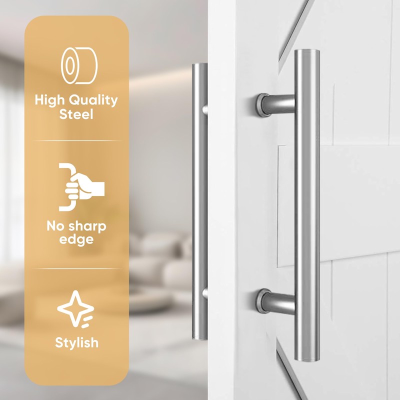 JUBEST 12" Push Pull Barn Door Handle, Double Side H