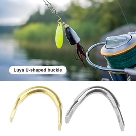 eMagTech Pack of 200 Fishing Clevis 7.5 x 6 mm Easy Spin Spinner U Type 1 mm Bait Making Bore U-shaped Brass Links Bait Making Accessories Freshwater Saltwater Gold and Silver